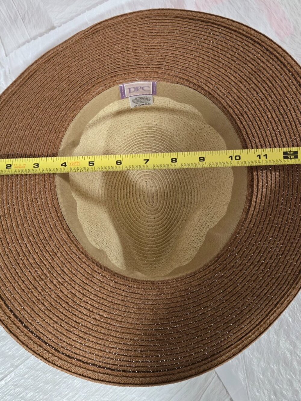 DPC Two Tone Wide Brim Sun Hat Camel Cream Packable One Size Resort Beach - Picture 6 of 7